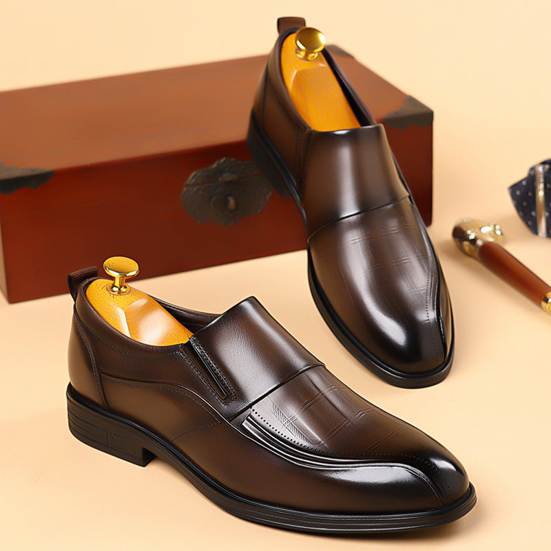 Mens Leather Slip On Business Shoes