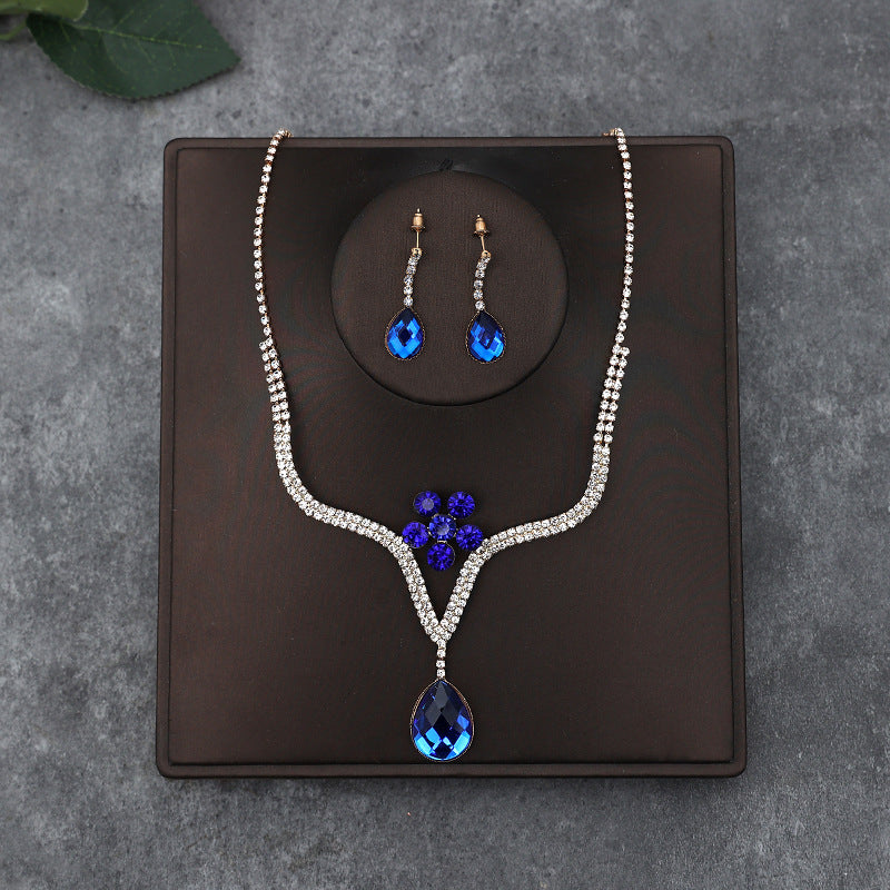 Korean Bride Necklace Earrings Two-piece