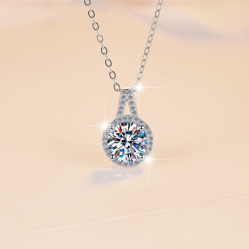 Geometric Circle Moissanite Sterling Jewelry Set