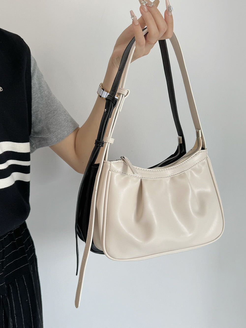 Vintage Pleated Crossbody Bag