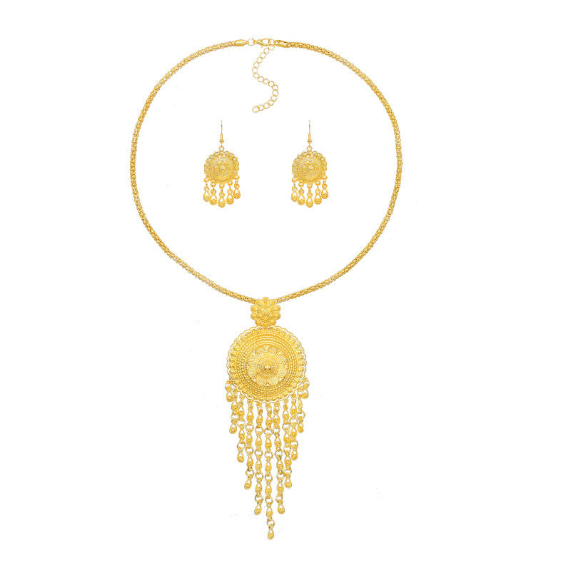 Ethnic Metal Tassel Jewelry Set