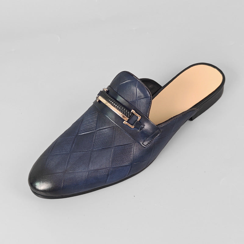 Mens Genuine Leather Slip On Slippers