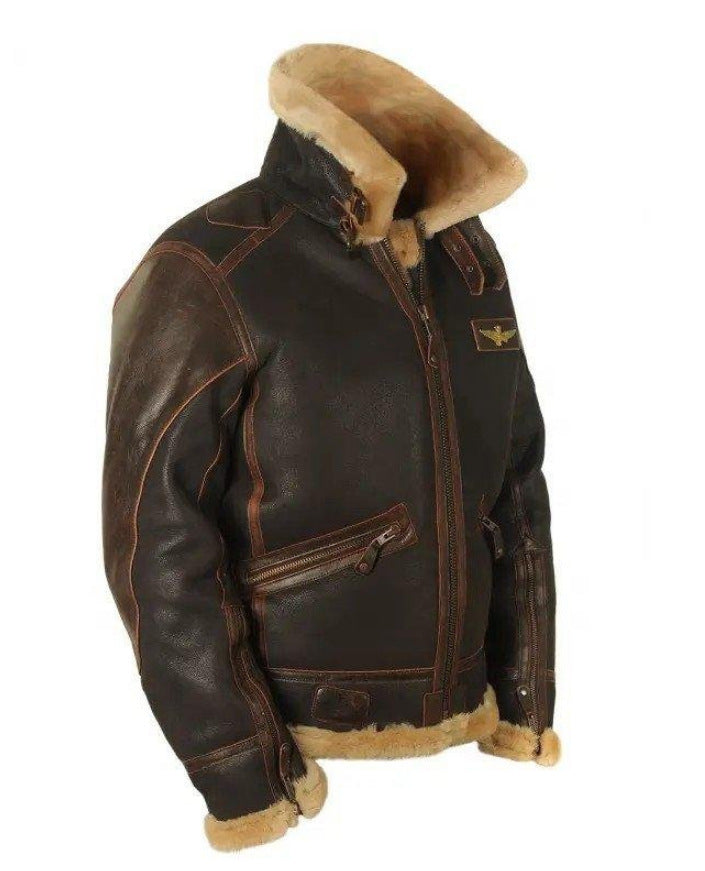 Brown PU Leather Zipper Jacket