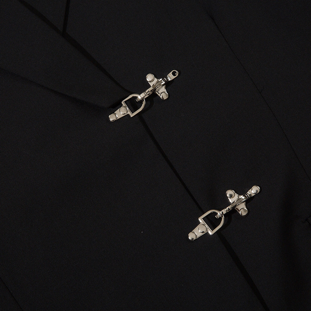 Imported Metal airplane shaped buttoned dress coat