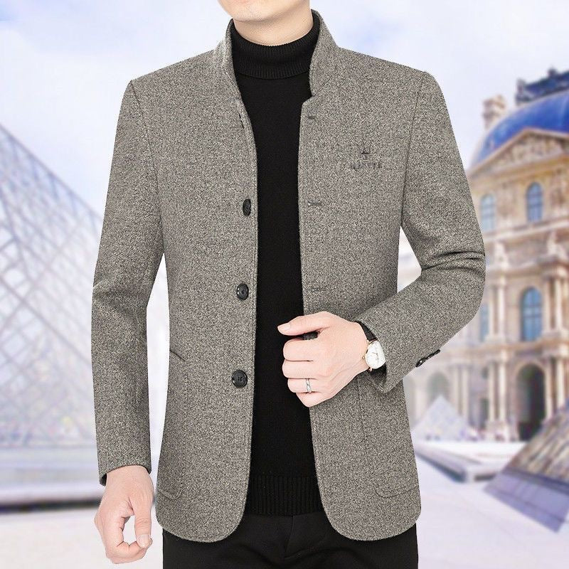 Mens Fleece Lined Wool Blend Coat