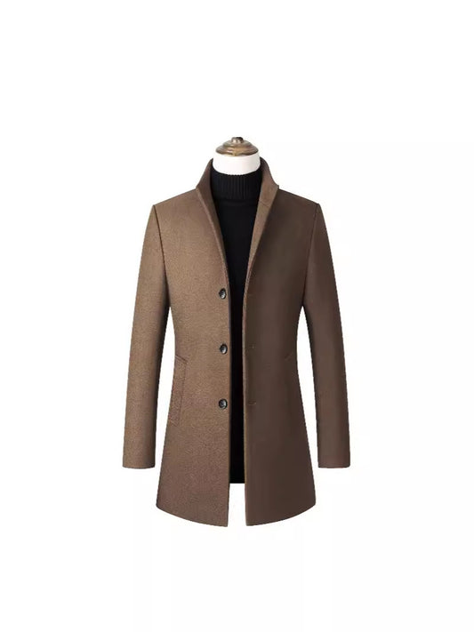 Mens Mid Length Wool Blend Coat
