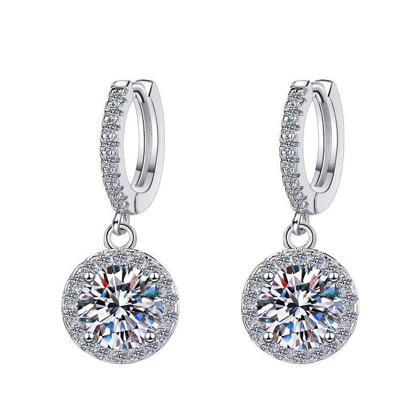 Geometric Circle Moissanite Sterling Jewelry Set