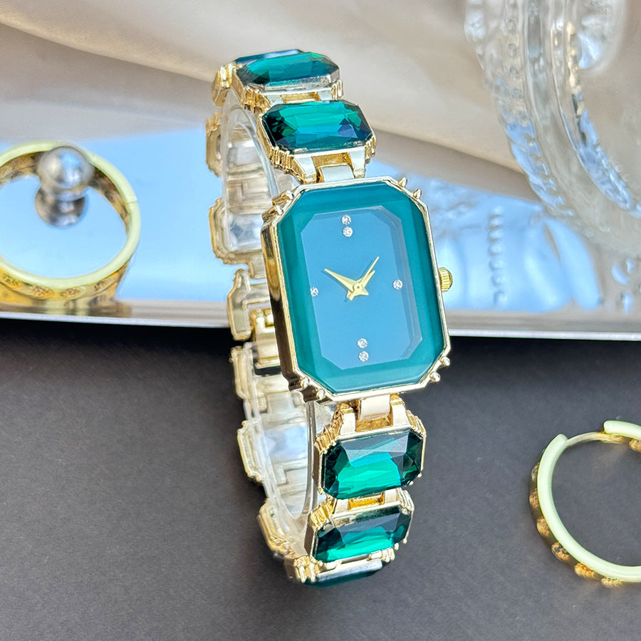 Gemstone Square Ladies Watch