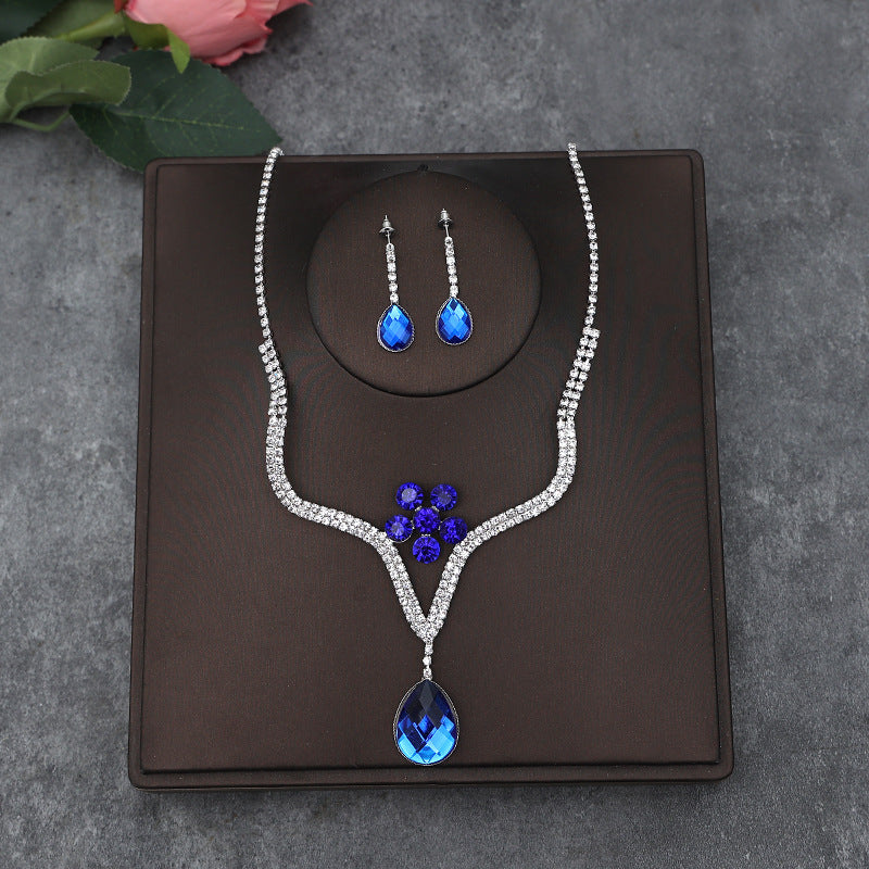 Korean Bride Necklace Earrings Two-piece