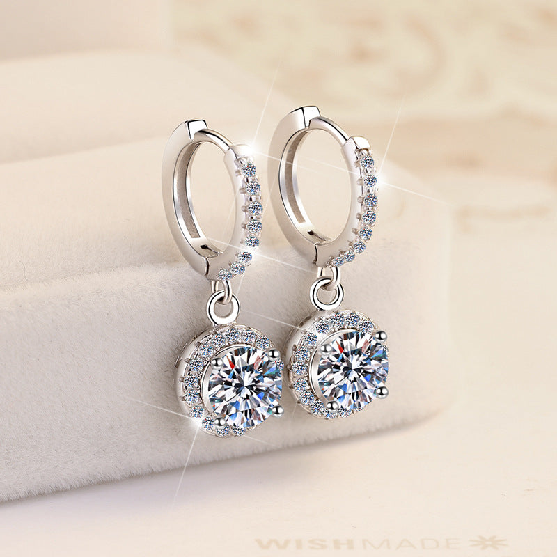 Geometric Circle Moissanite Sterling Jewelry Set