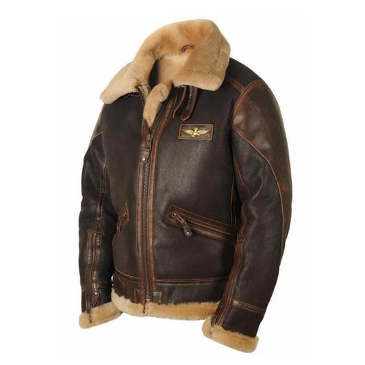 Brown PU Leather Zipper Jacket
