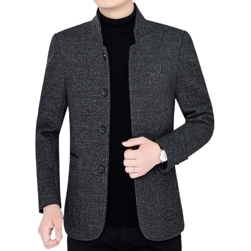 Mens Fleece Lined Wool Blend Coat