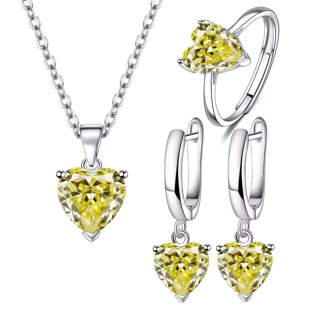 Heart Shaped Zircon Jewelry Set