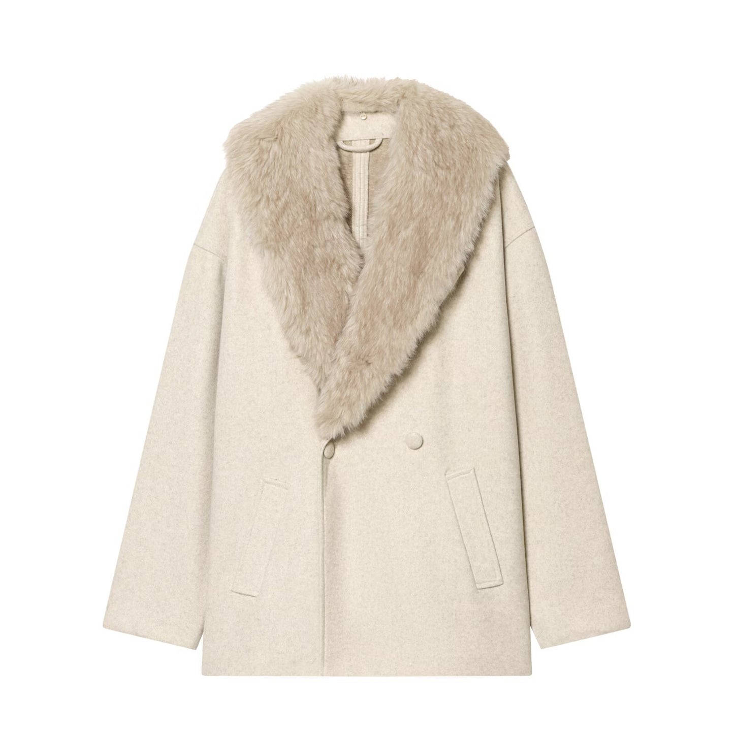 Womens Faux Fur Collar Coat