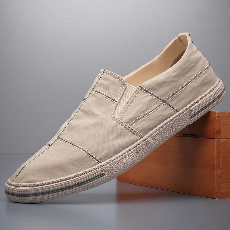 Mens Breathable Canvas Slip-on Loafers