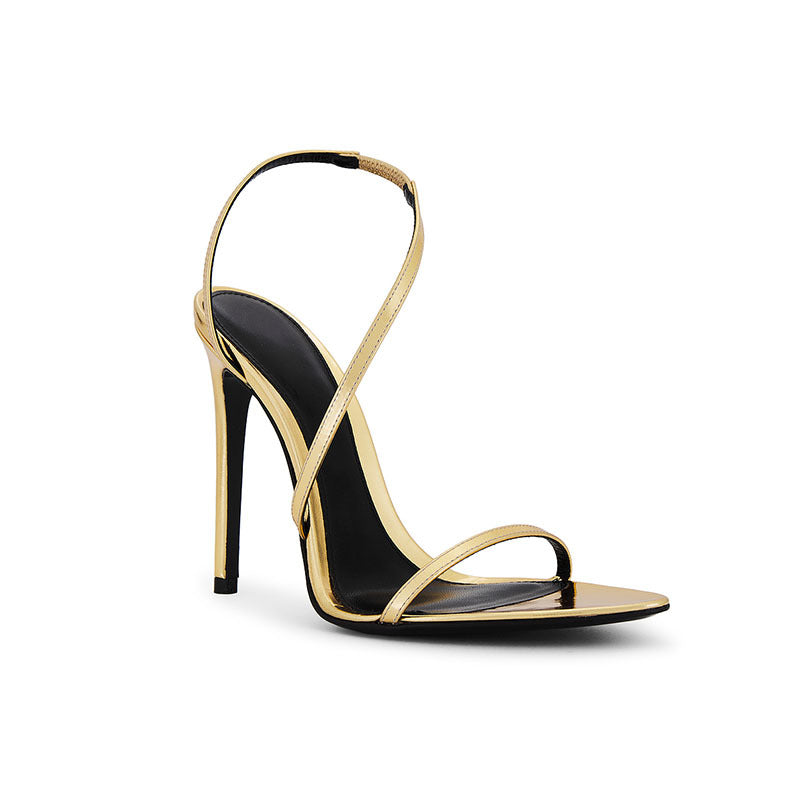 Women's Thin Heel Sandals Gold