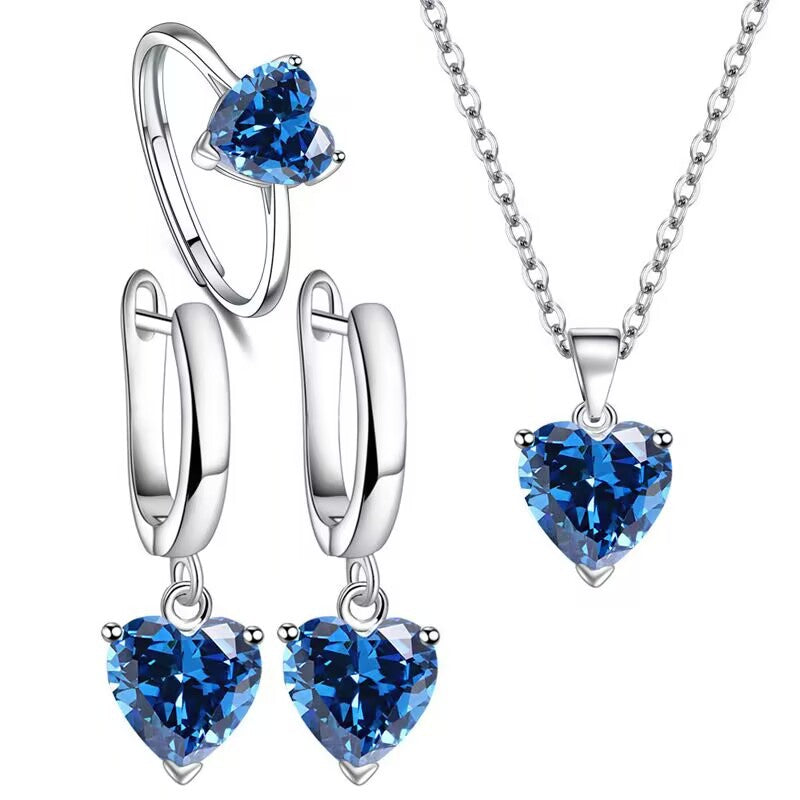 Heart Shaped Zircon Jewelry Set
